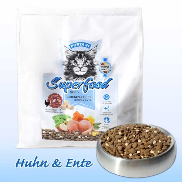 Leckeres Porta 21 Superfood für ernährungssensible Katzen von Schulze