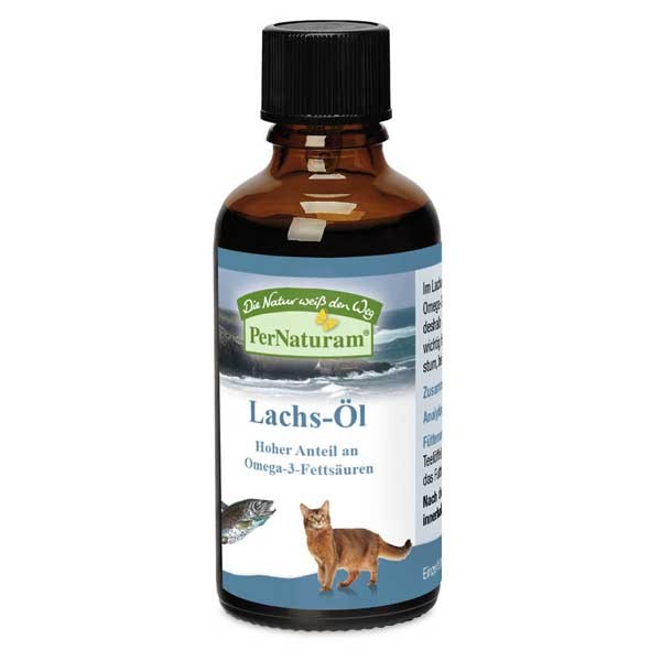 Lachs-Öl von PerNaturam mit gesunden Omega-3-Fettsäuren für deine Katze